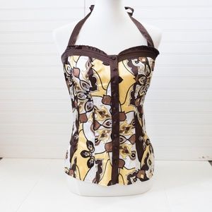 Y2K Silk BEBE Halter Top